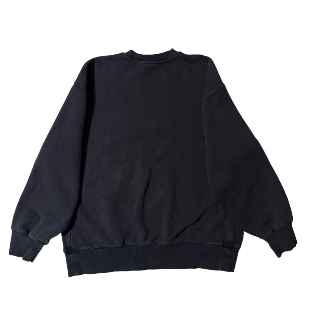Aritzia TNA Cozy Sweatfleece Boyfriend Crew Sweatshirt Pullover Black Women Sz M - Picture 3 of 8